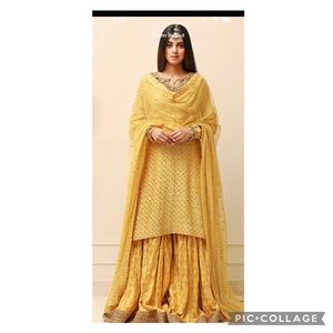 Pakistani designer Ansab Jahangir kameez gharara duppata